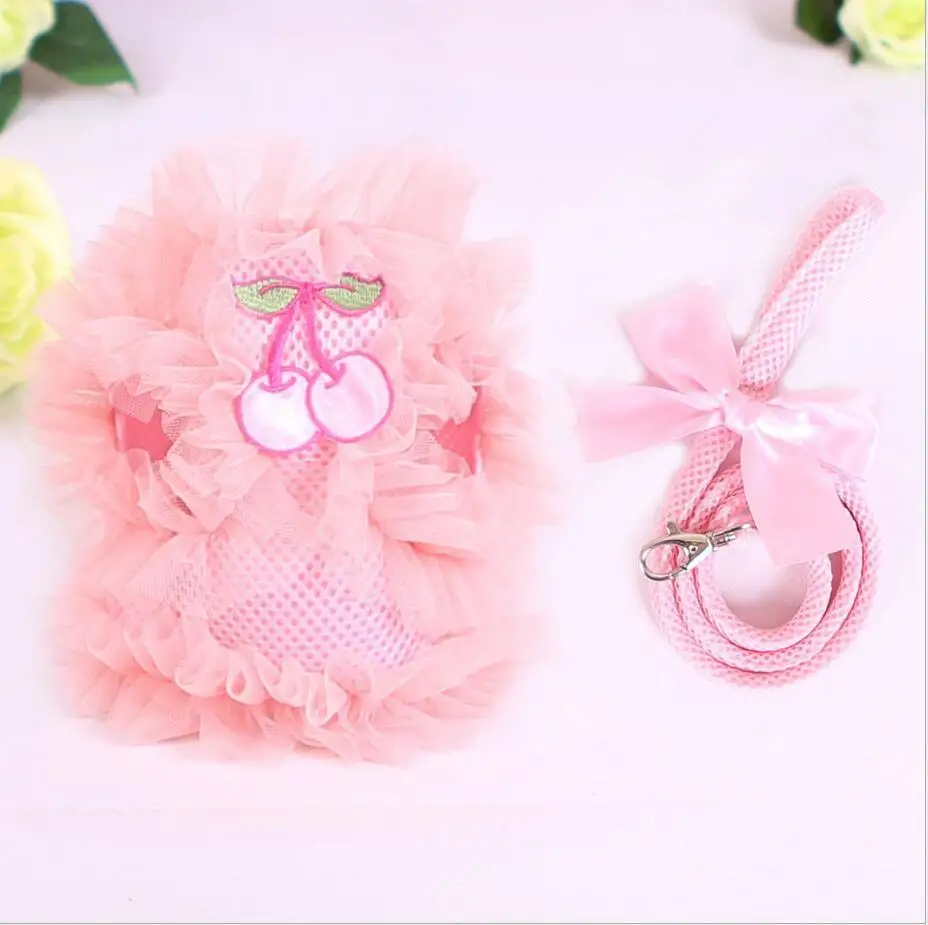 Шлейка-поводок для маленьких собак кружевная Милая юбка принцессы платье щенков