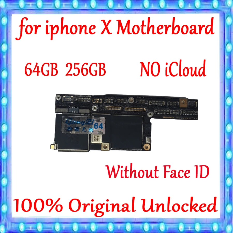 Материнская плата без iCloud для iPhone X распознавания лица 100% оригинал