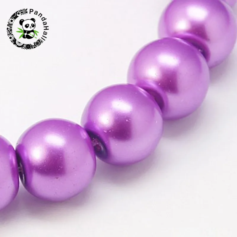 Бусины Из стеклянная имитация жемчуга перламутровые 1 нить 8 мм отверстие для