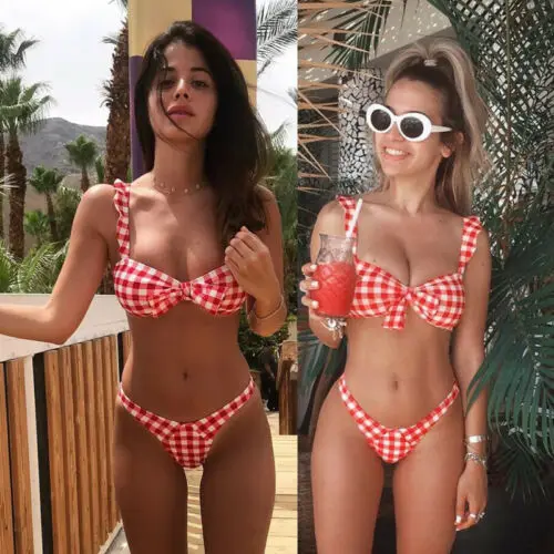 

Swimwear Women Triangle Bikini Set Bandage Push-Up Swimsuit Bathing Beachwear