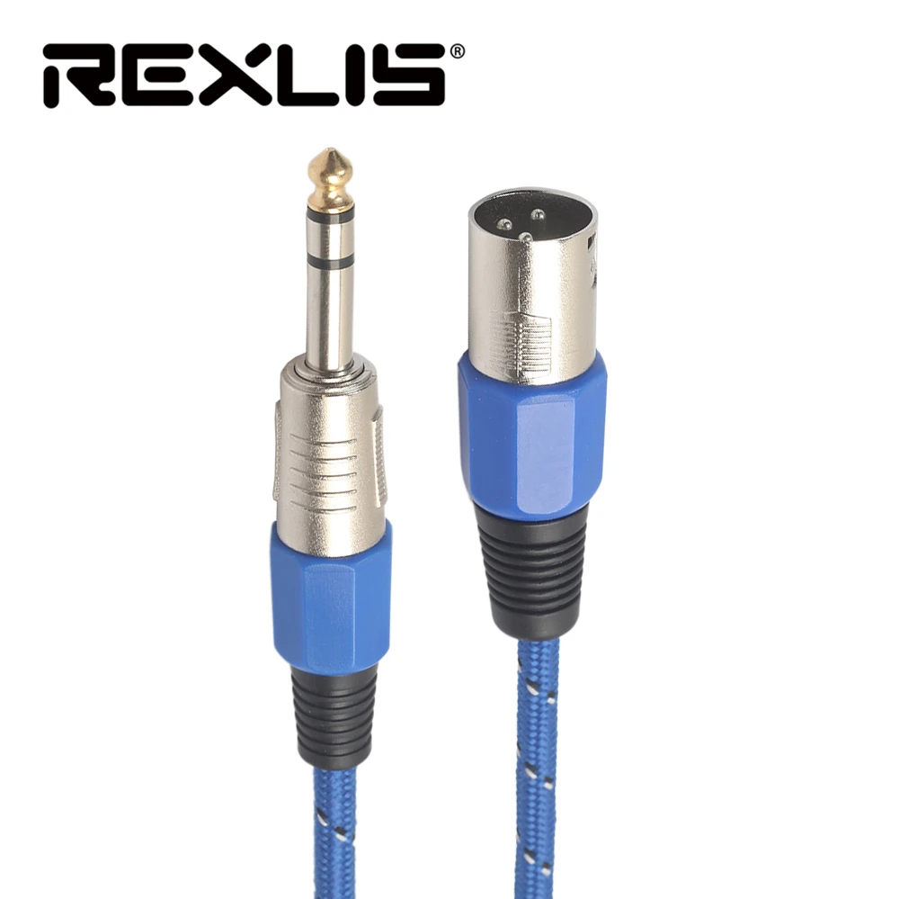 REXLIS 30 см нейлон плетеный стерео 6 5 мм Jack Male к XLR микрофон микшер усилитель