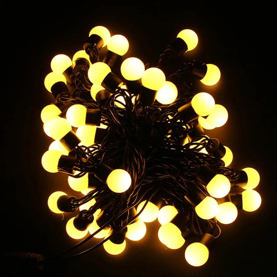 Уличная Рождественская светодиодная гирлянда с шариками 5 м 50 шт. Сказочная из