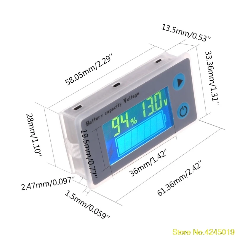 New High quality 10-100V Universal Battery Capacity Voltmeter Tester LCD Car Lead-acid Indicator