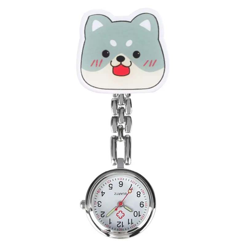 Reloj Mujer, Мультяшные леопардовые украшения "кошки", часы медсестры для женщин, кварцевые карманные часы, ретро светящиеся функциональные Подвесные часы