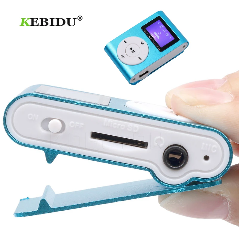 Mp3 плеер kebidu с USB клипсой мини ЖК экраном поддержка 32 ГБ Micro SD TF карты цифровой