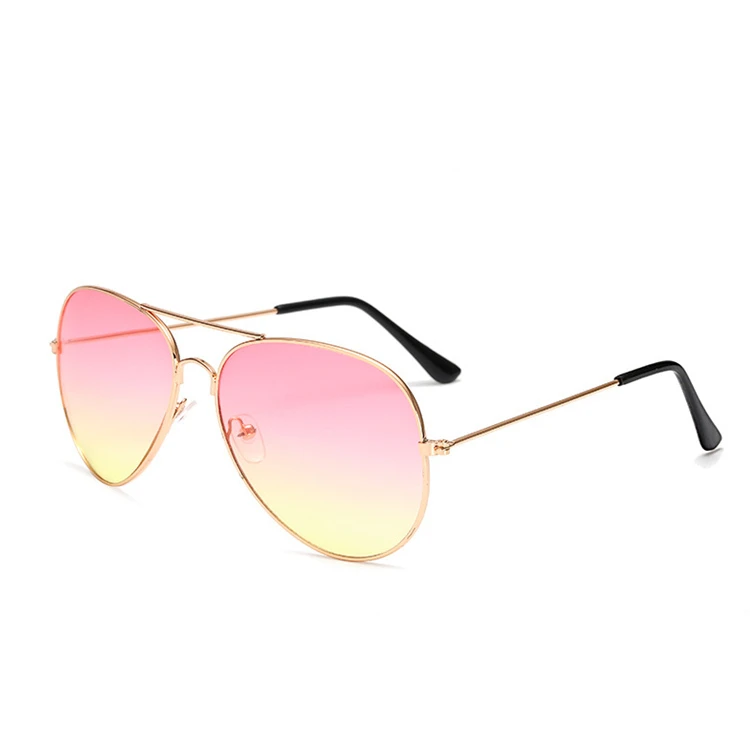 Gold-Pink Yellow Пилот авиация ночного видения солнцезащитные очки для мужчин и женщин очки UV400 Солнцезащитные очки водительские очки для ночного вождения - Цвет линз: Gold-Pink Yellow