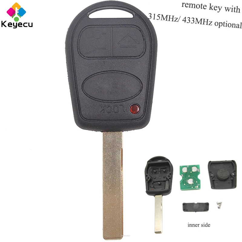 KEYECU дистанционный автомобильный ключ 3 кнопки & 315MHz/ 433MHz ID44 Chip FOB для Land Rover Range 2002 2006