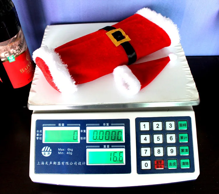 Рождественская крышка на бутылке подарок Санты Красный Декоративный