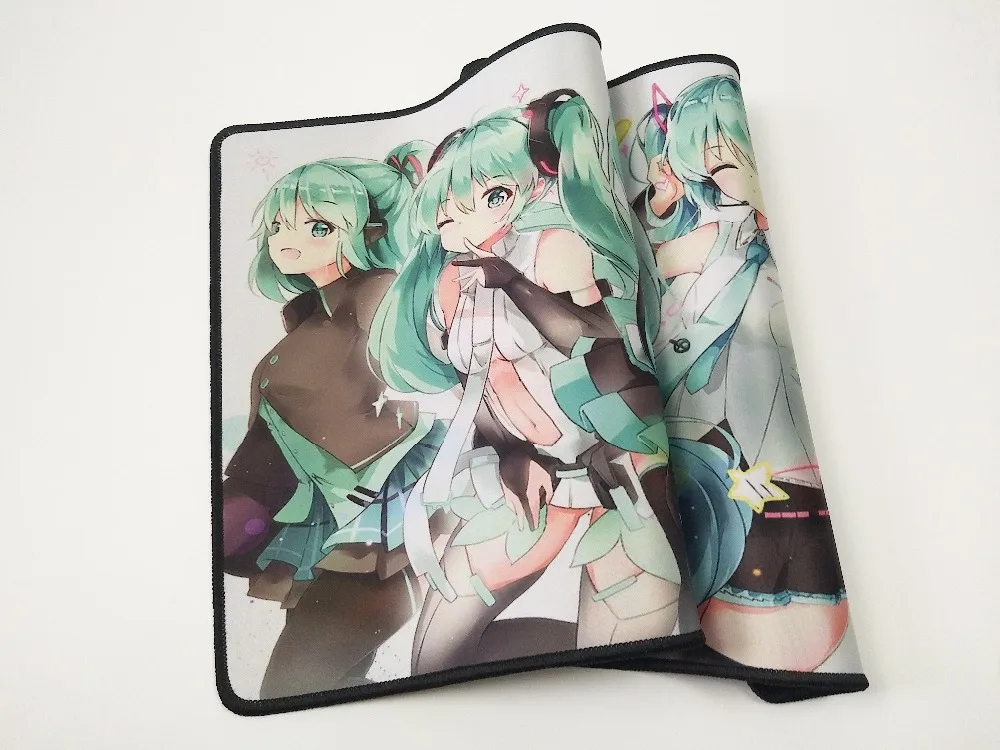 Коврик для мыши Yuzuoan anime Hatsune Miku оверлок 70x40 см игровой коврик геймер Клавиатура