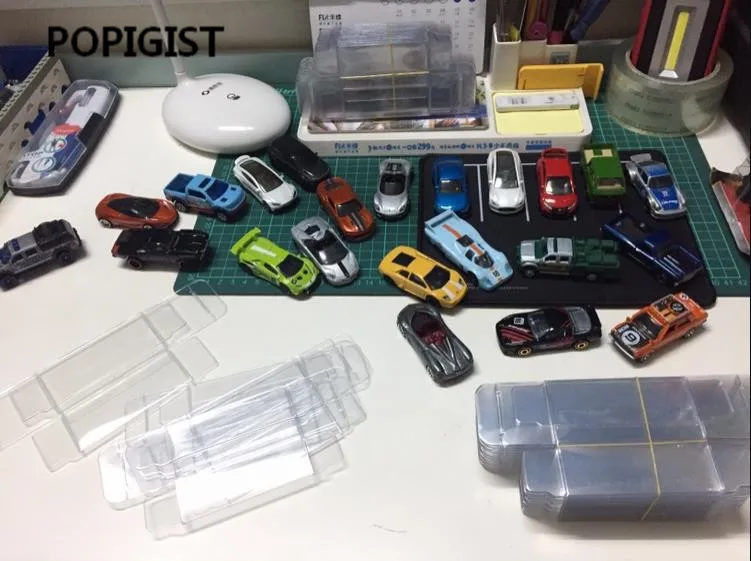 4,1X4,3X8,2 см ПВХ ясно MATCHBOX TOMY игрушечный автомобиль модель 1/64 TOMICA Hot Wheels пыли Дисплей защиты Box 100 шт