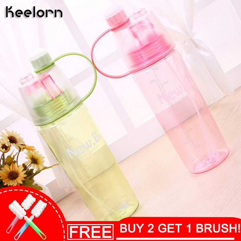Keelorn Спортивная бутылка для воды с распылителем, 400 мл, 600 мл, креативная пластиковая бутылка для воды без бисфенола А, быстрая бутылка для воды, посуда для напитков