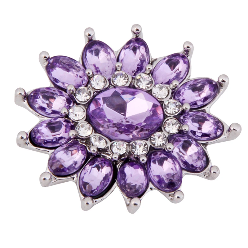 

20pcs/lot Interchangeable Jewelry Accessory With 4 Colors Flower Crystal Snap Buttons Gingersnaps Jewelry bt5167*20