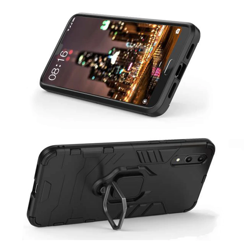Armor Metal Finger Ring Holder Cover For Huawei P20 Lite P30 Pro Silicone Soft Shockproof Phone Case Mate 20 Capa | Мобильные