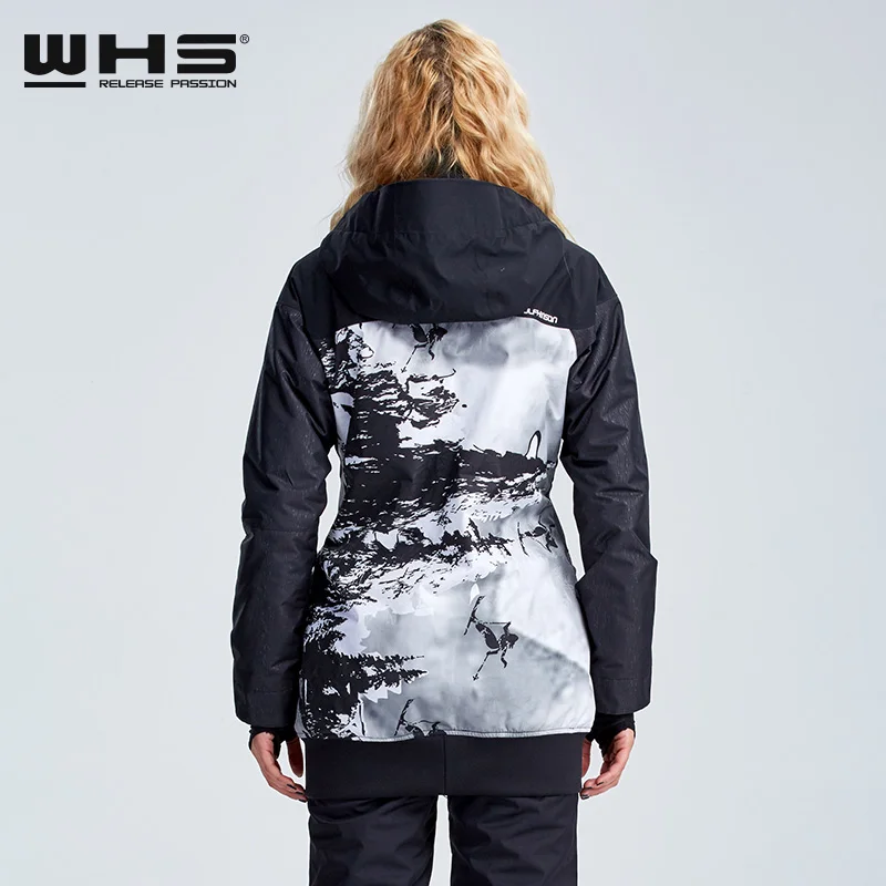 WHS Мужская и женская пара Лыжная куртка зимняя уличная зимняя хлопковая Спортивная одежда Женская теплая верхняя одежда водонепроницаемая и ветрозащитная куртка