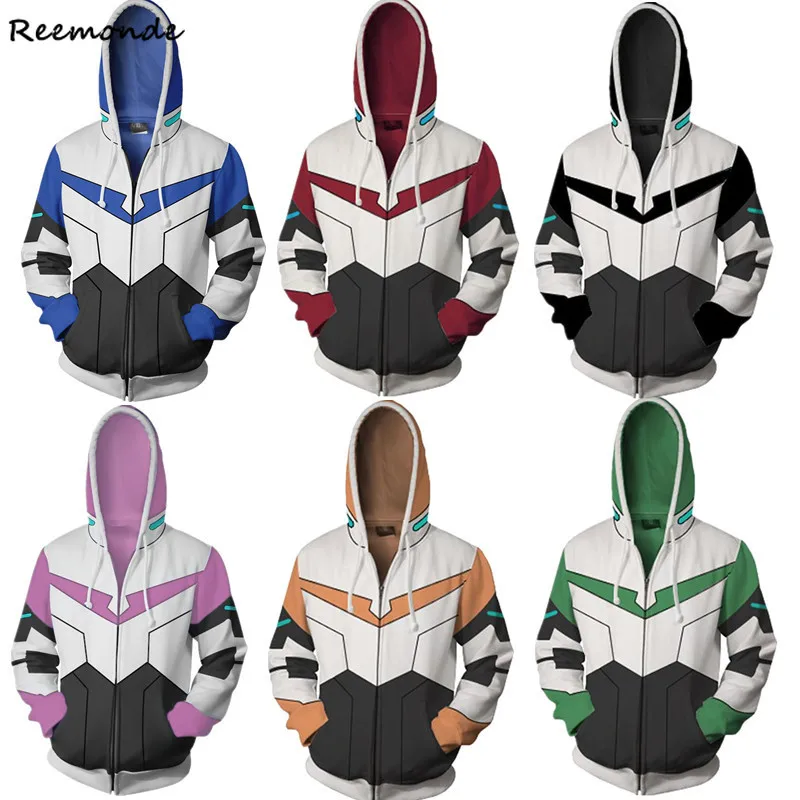 Костюмы для косплея Voltron Rance Keith Lance Sven Pidge толстовки на молнии с 3D принтом свитшоты