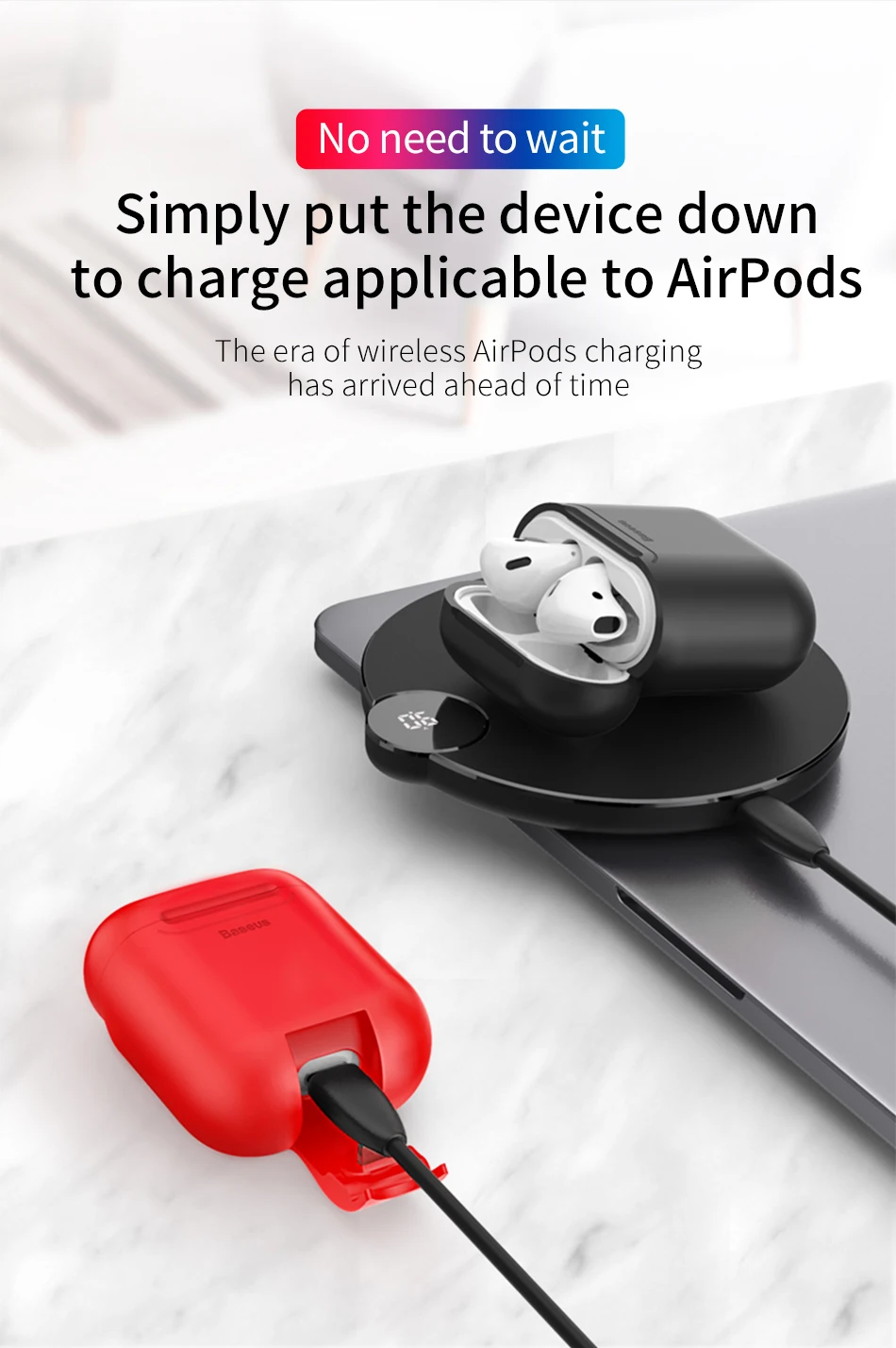 Роскошный беспроводной зарядный чехол Baseus, аксессуары для airpods, силиконовый защитный чехол для Apple Airpod Air Pods Pod Coque Funda