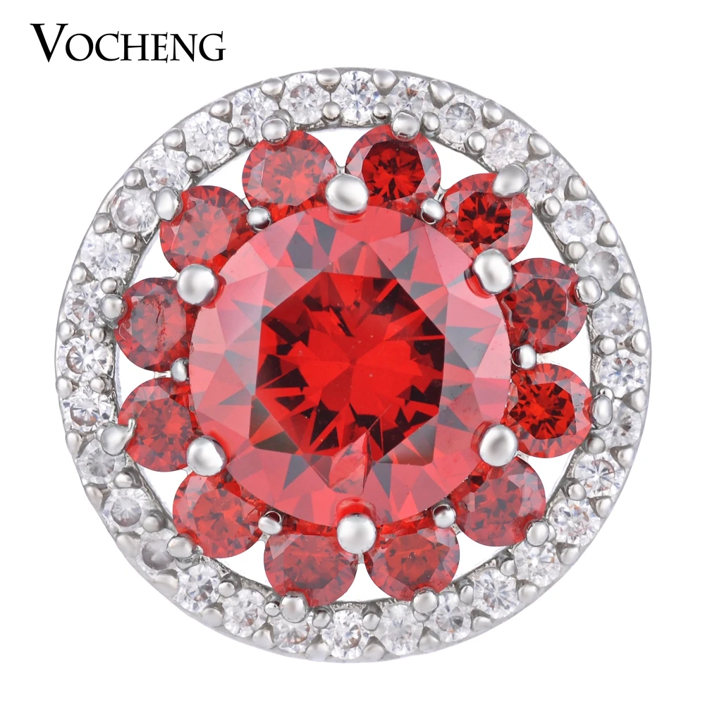 

10PCS/Lot Vocheng Shining CZ Stone Ginger Snap 18mm 4 Colors Luxury Brass Interchangeable Jewelry Vn-1284*10 Free Shipping