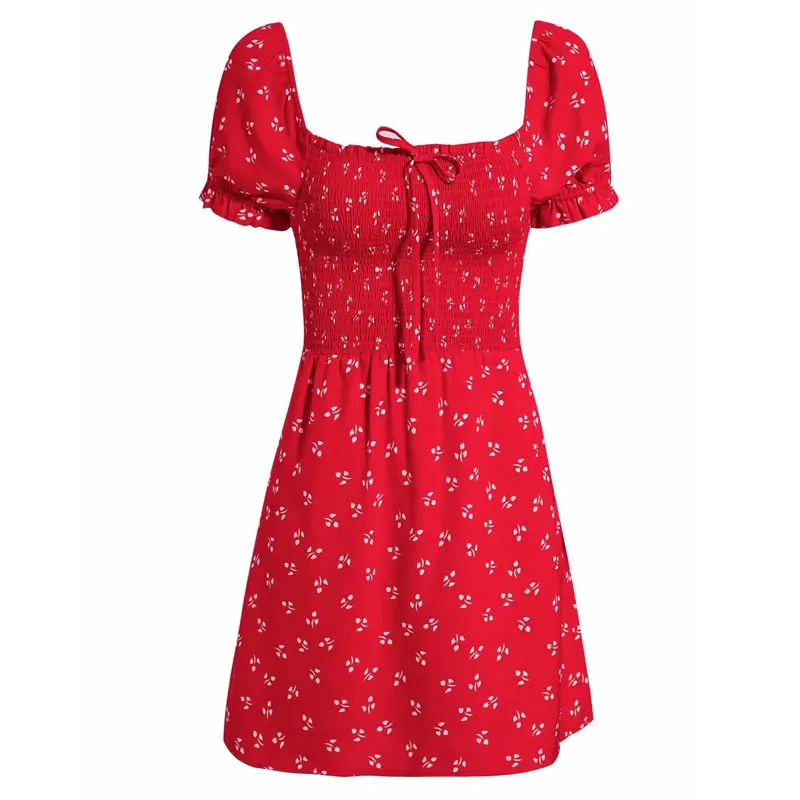 Женское мини платье с коротким рукавом повседневное эластичное ТРАПЕЦИЕВИДНОЕ