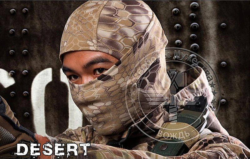 Desert WW Мультикам CP камуфляжная маска на все лицо Wargame Велоспорт охота армейский велосипед военный шлем лайнер тактический страйкбол Кепка дышащая - Цвет: Desert WW