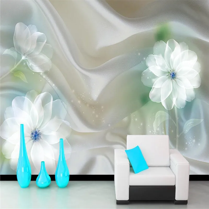 

beibehang Large custom charming flower silk fabric wallpaper living room hotel background modern home decoration pulp contrast