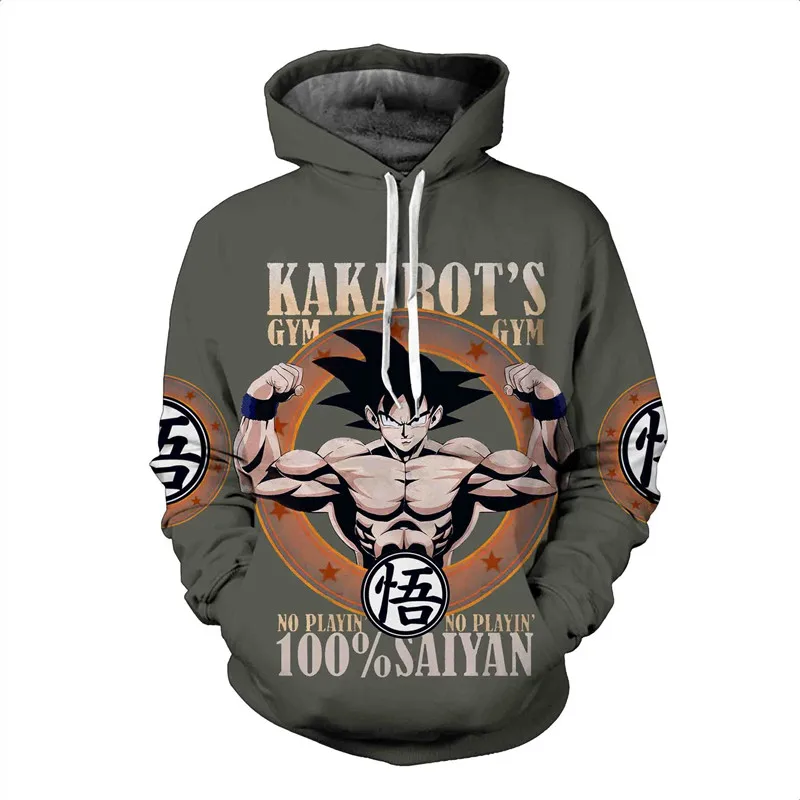 Мужская толстовка с капюшоном драконом 3D аниме худи для Вегета Homens Sweat Homme Sudaderas Con