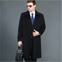 autumn winter male cashmere woolen long trench coat good quality fashion men over long jacket classic business warm clothing
