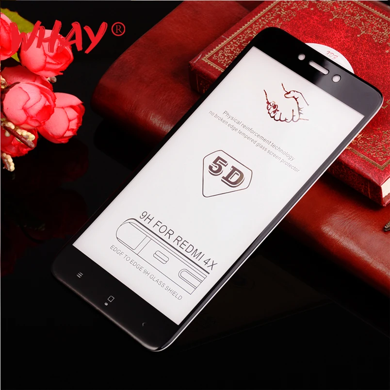 WHAY 5D стекло для Xiaomi Redmi 4X закаленное Полный Чехол 4x Защита экрана Redmi4x стеклянная