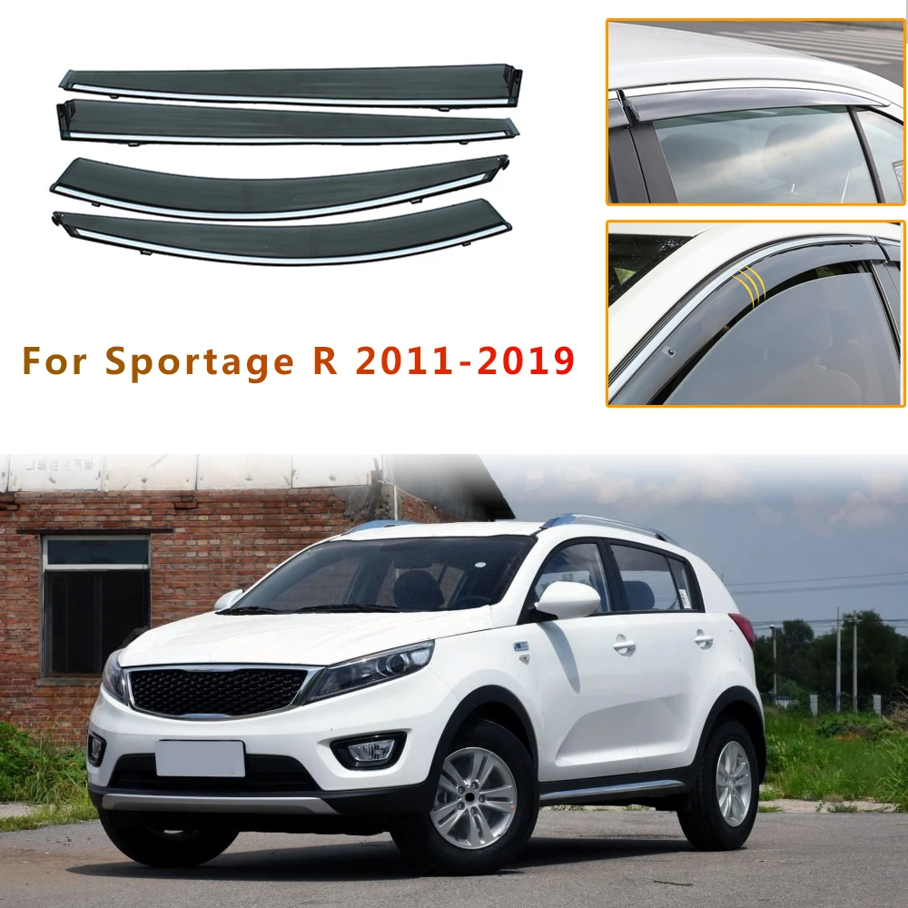 Для KIA SPORTAGE R дыма окна автомобиля солнцезащитный козырек от солнца Дождь гвардии Обтекатели 2011 2012 2013 / 4 шт