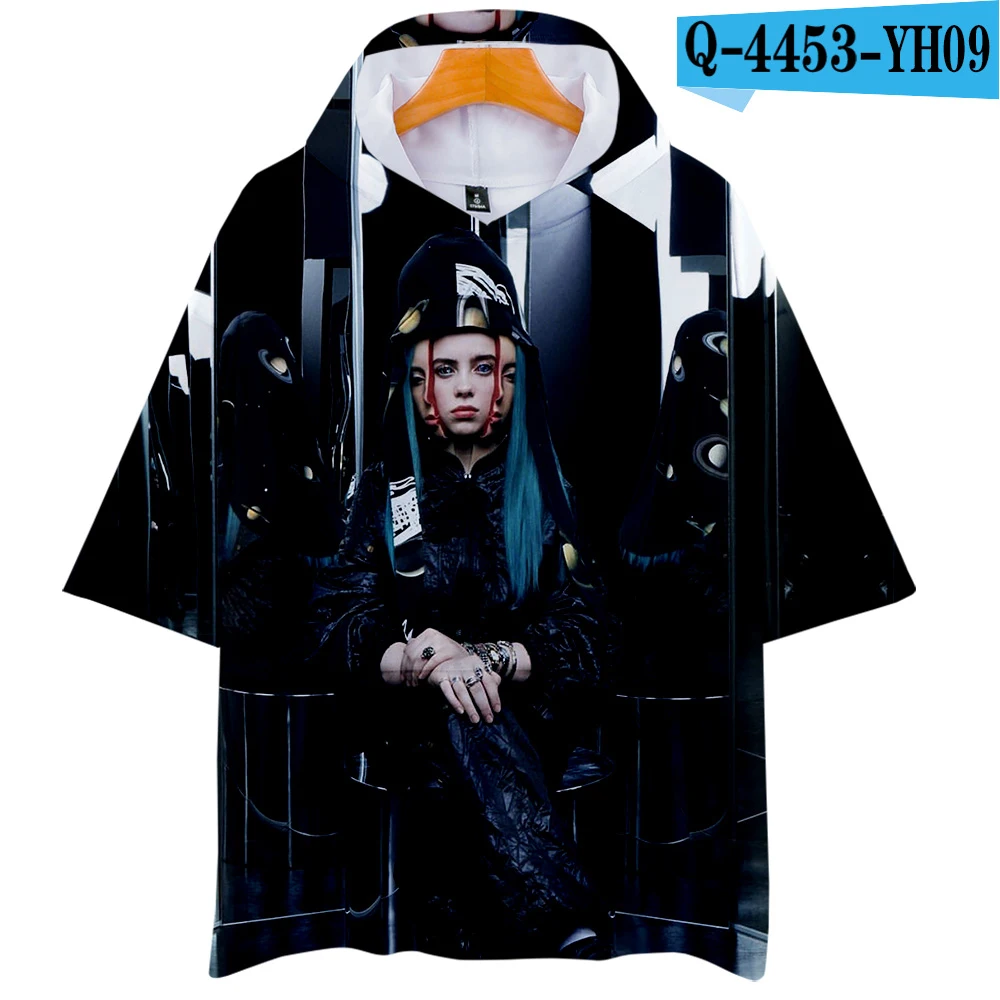 Frdun Tommee 3D Billie Eilish Летние повседневные футболки Женская/мужская летняя одежда горячая Распродажа kpops с коротким рукавом размера плюс - Цвет: Армейский зеленый
