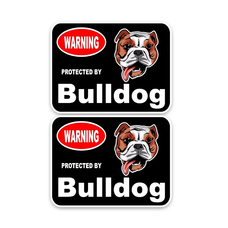 YJZT 15*11 4 см 2X Bulldog Guard Dog индивидуальные светоотражающие наклейки для автомобиля C1