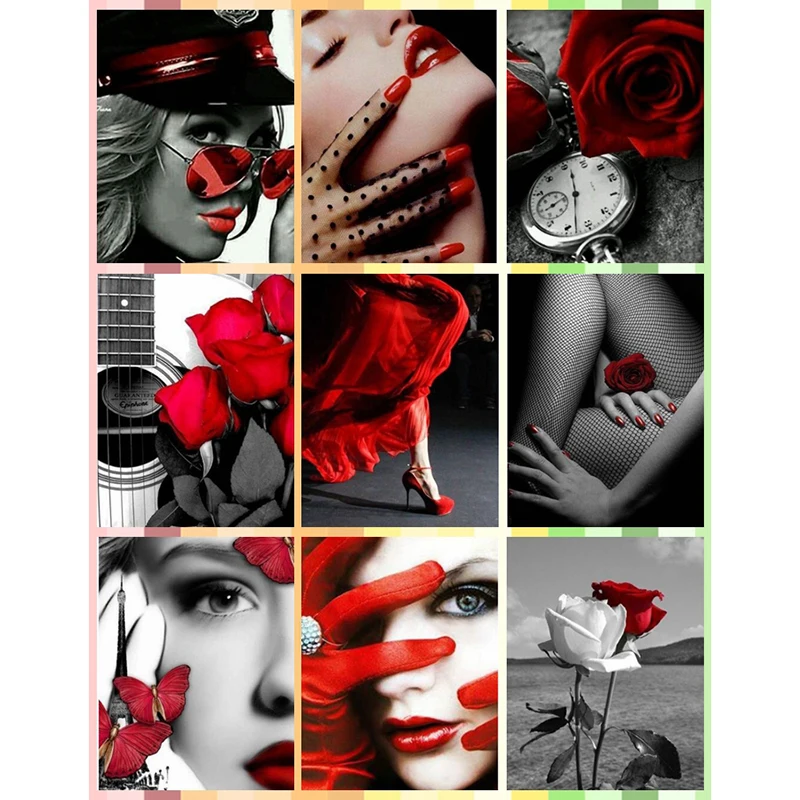 Алмазная 5D картина сделай сам Соблазнительные женщины красные губы полная