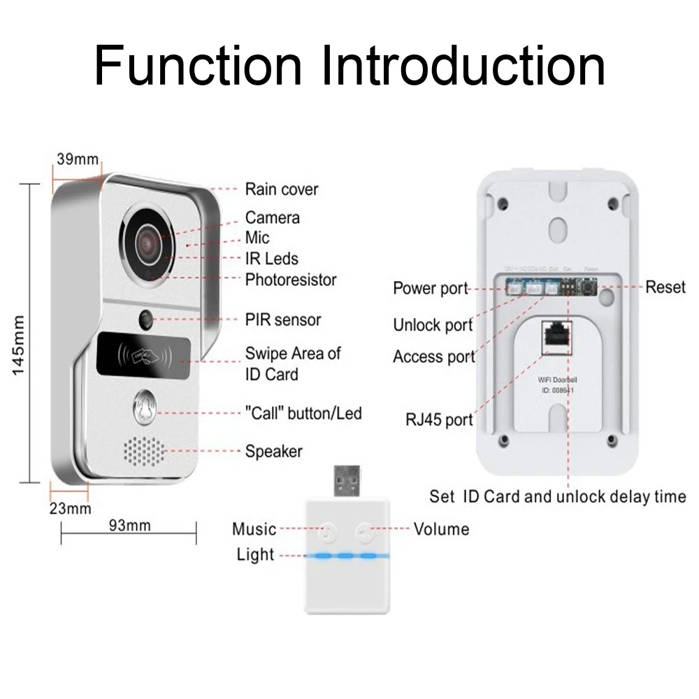 Беспроводной IP видеодомофон LOFAM Wi Fi дверной звонок с камера дверного звонка POE