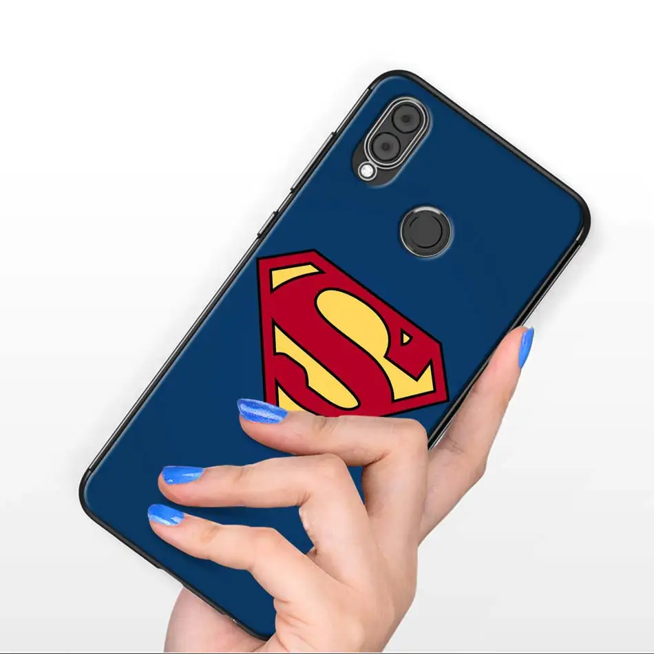 Черный чехол с логотипом Marvel СУПЕРМЕНА для huawei P30 20 Pro P10 P20 P30 Lite mate 10 20 Lite P Smart Plus чехол