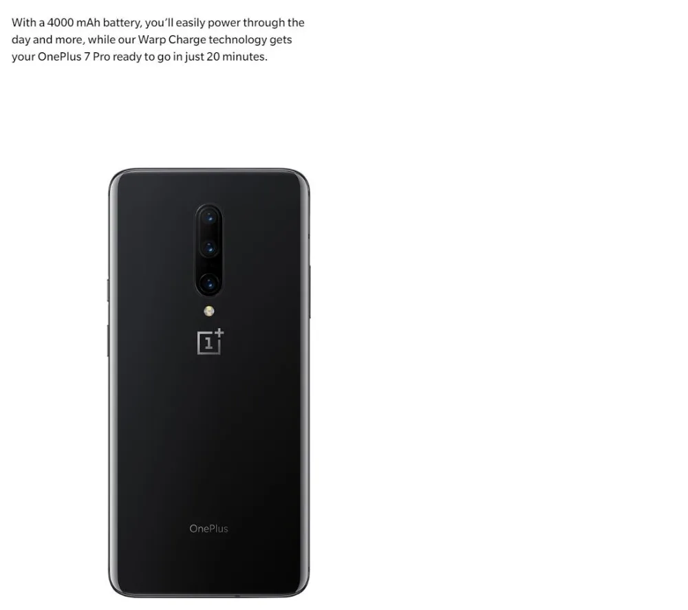 OnePlus 7 Pro 6,6" Восьмиядерный NFC мобильный телефон Snapdragon 855 48MP Тройная камера 3120*1440 4000 мАч батарея 4G LTE смартфон