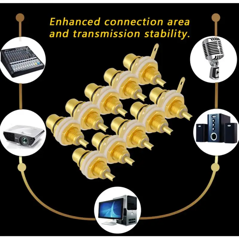 10 шт./лот Позолоченный разъем RCA гнездо панель Клеммная колодка Hi Fi аудио Новое