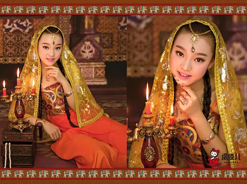 Костюм для индийских танцев Ye Yu Zhu Детский костюм фотоальбом одежда маленькой