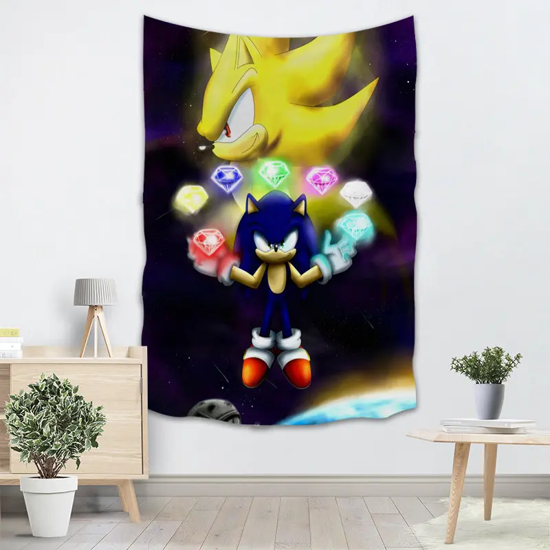 Sonic The Hedgehog гобелен настенный Декор для домашней вечеринки на день рождения украшения тканевые гобелены палатка туристический спальный коврик - Цвет: 10