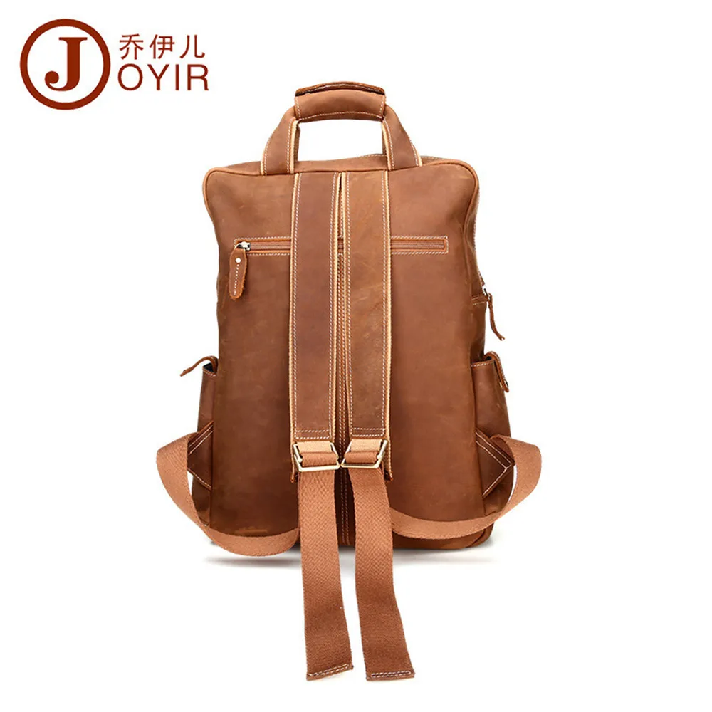JOYIR Винтажный Мужской рюкзак из натуральной воловьей кожи большой повседневный с