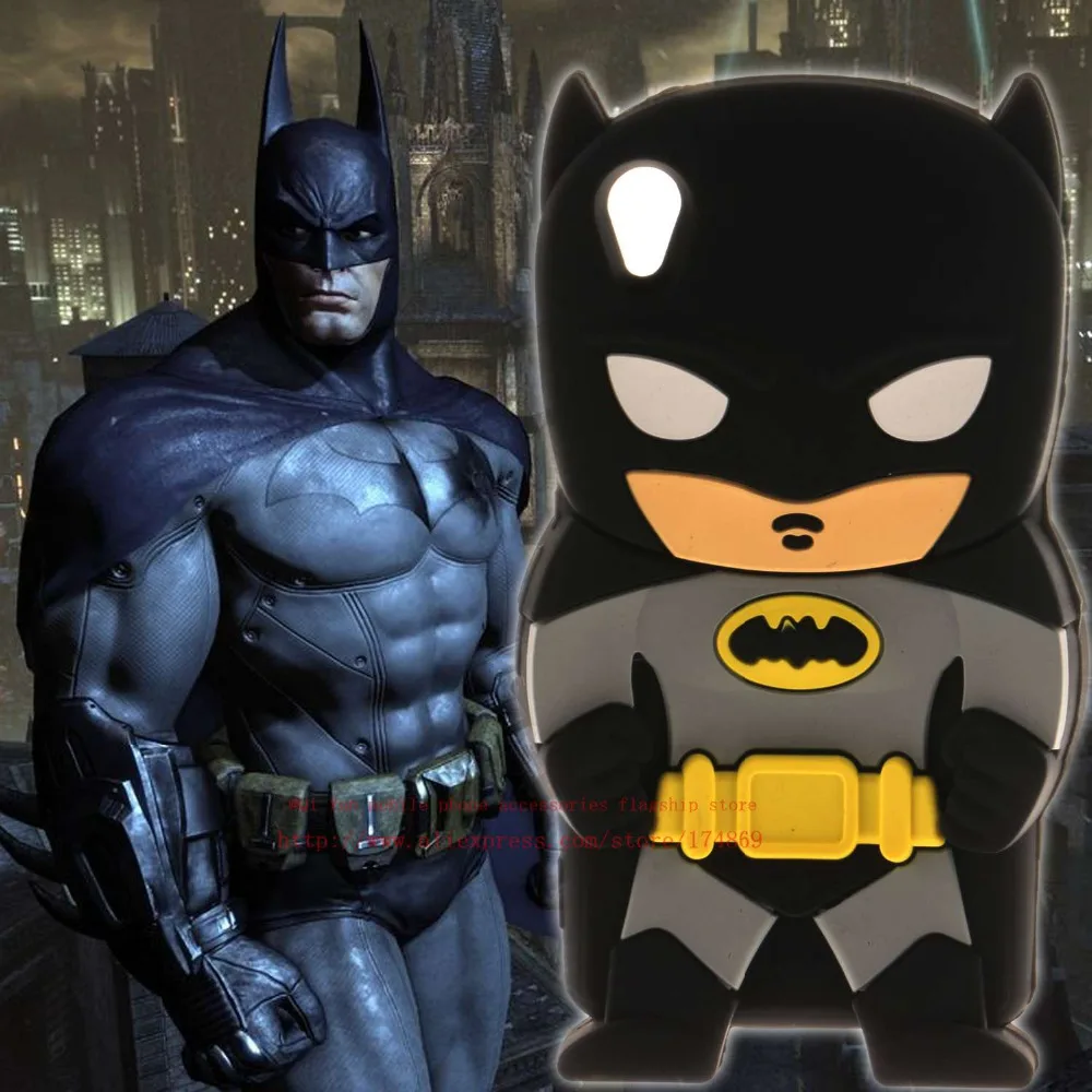 Милый 3D мультфильм Бэтмен мягкий силиконовый чехол Обложка для Coque Sony Xperia M4 Aqua