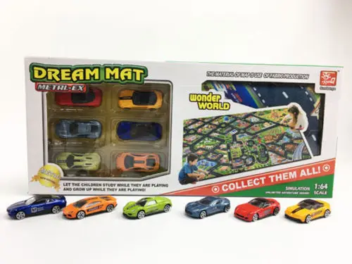 

Feichao Educational Toy Car Alloy Model Vehicle Farmer Engnineering Set w/ Crawling Carpet Floor Mat for Kids Best Gift