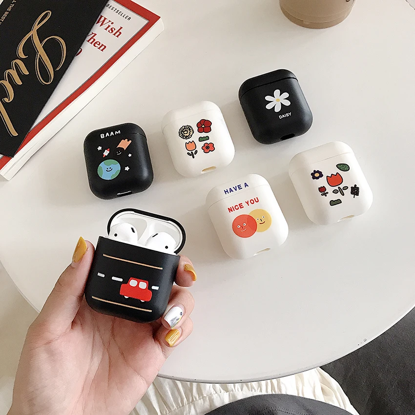 GOOYIYO-для Airpods 1 2 мягкий чехол из ТПУ с мультяшными рисунками для наушников
