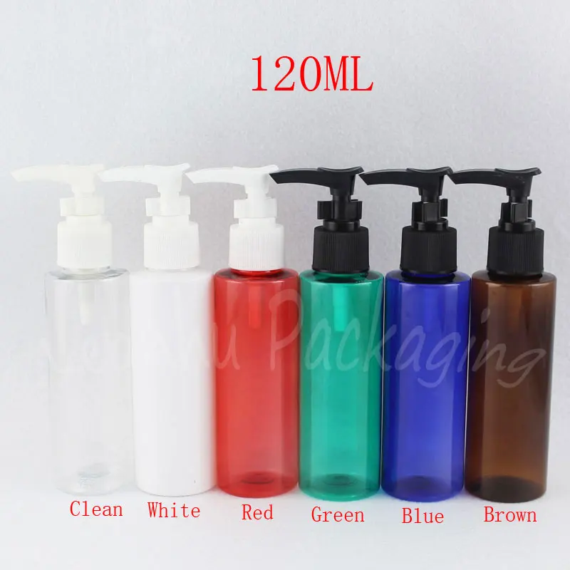 120ML Flat Shoulder Plastic Bottle With Bayonet Pump , 120CC Empty Cosmetic Container , Lotion / Shower Gel Packaging Bottle