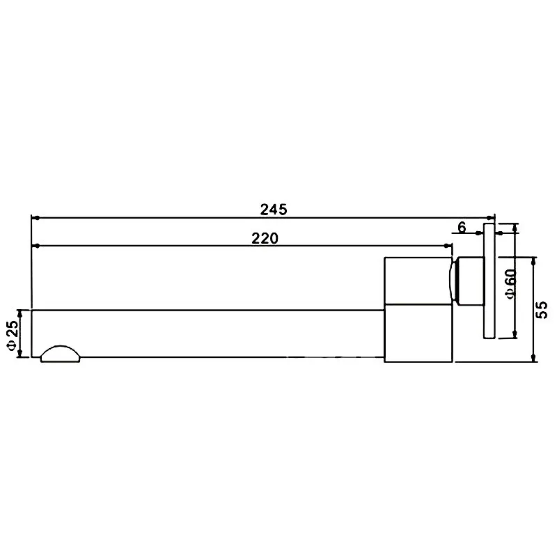 1/8-дюймовый сплошной латунный душевой носик Настенная труба ванна 9 6 градусов