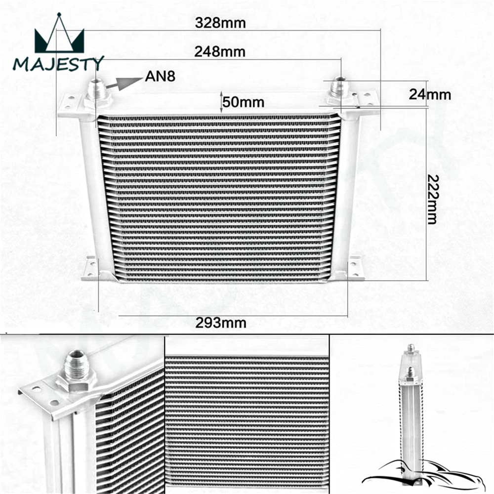 

For Increase Power Universal 30 Row Alloy 8-AN Transmission Oil/Fuel Cooler AN8 Cooling System