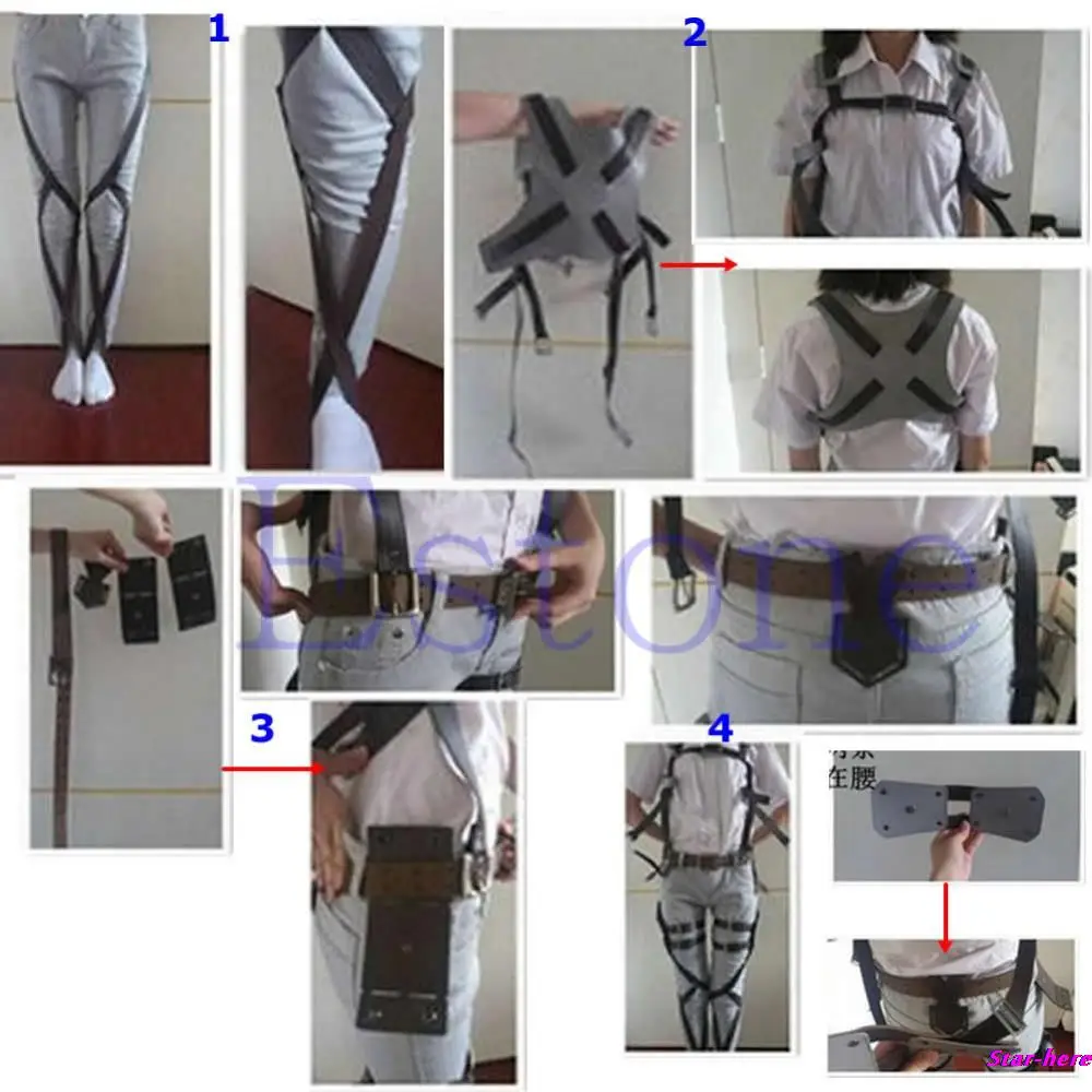 Косплей атака на Титанов Shingeki No Kyojin Recon Corps Belt Hookshot Cos костюм