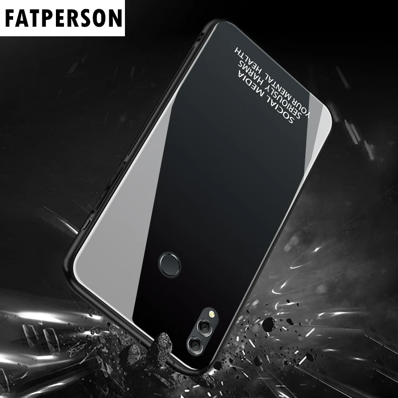 For Honor 8X Play 9 lite 10 V9 note10 Y5 6 7 2018 Luxury Gradient Tempered glass phone case HUAWEI P30 pro Nova4 E |