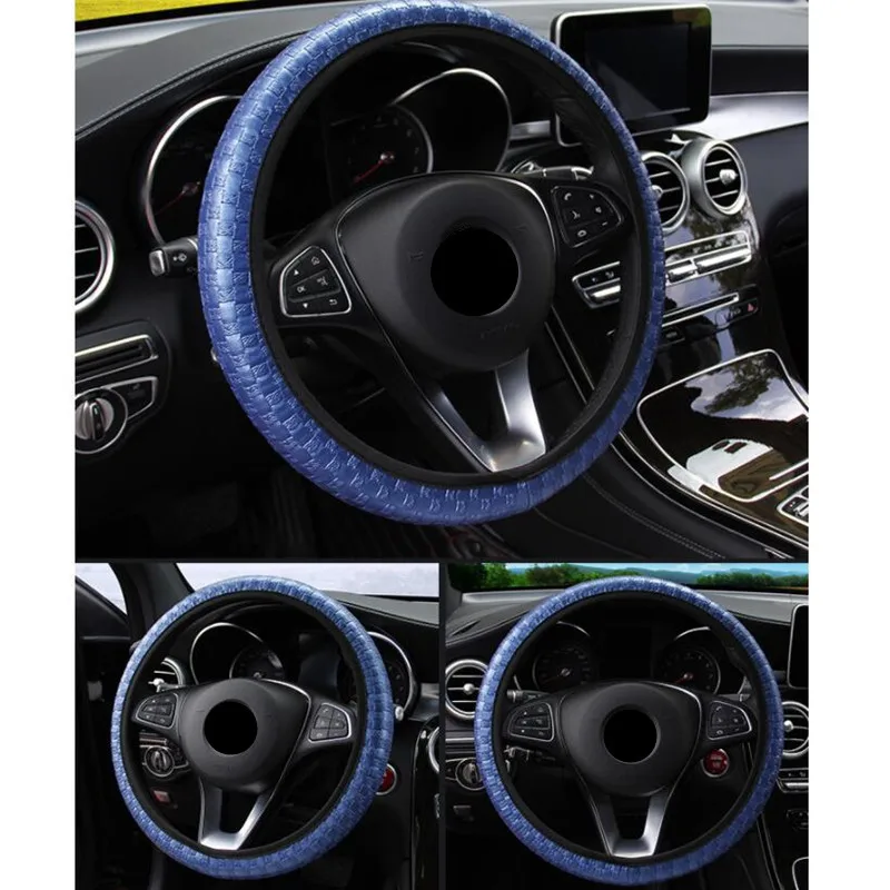 2019 Оплетка на руль тканая кожа Женская Удобная Обложка для автомобиля|Чехлы руль|