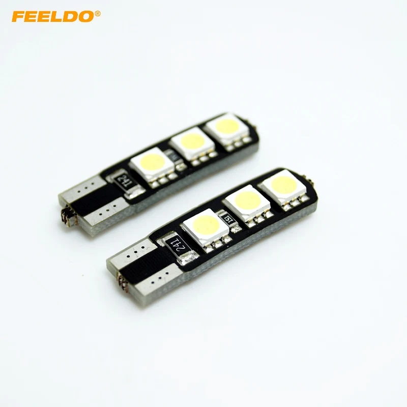 FEELDO 4 шт. белый T10 168 194 5050 6SMD светодиодная лампочка Canbus без ошибок|Сигнальная лампа|