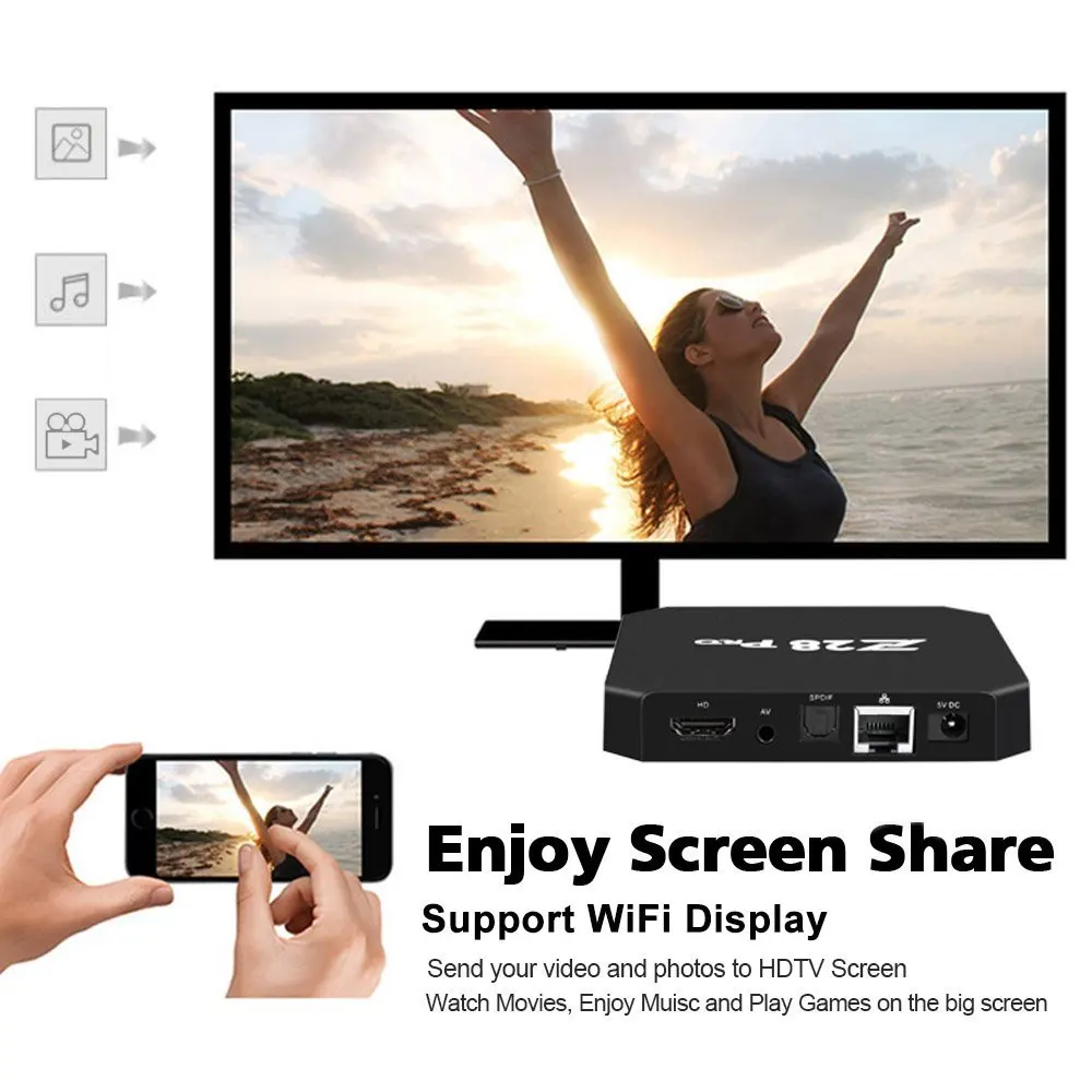 Z69 ТВ приставка Smart Android 7 1 Z28 PRO 2G DDRS 16G HD 2 4G wifi 100M Ethernet 4K IP tv Midia потоковый плеер |