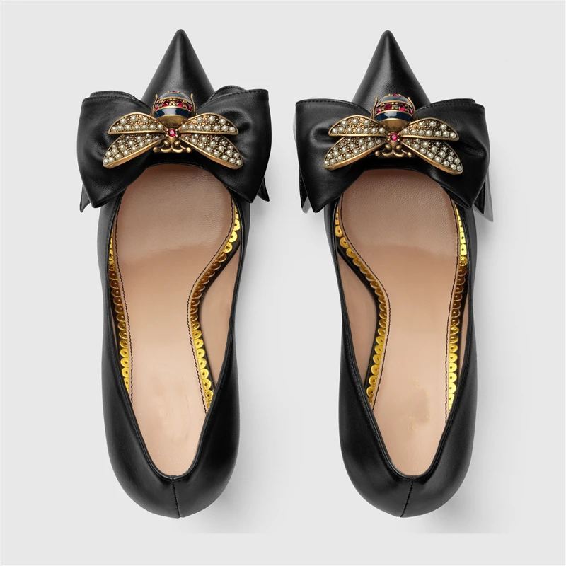 2019 женские туфли на высоком каблуке Новинка роскошные кожаные шпильке с